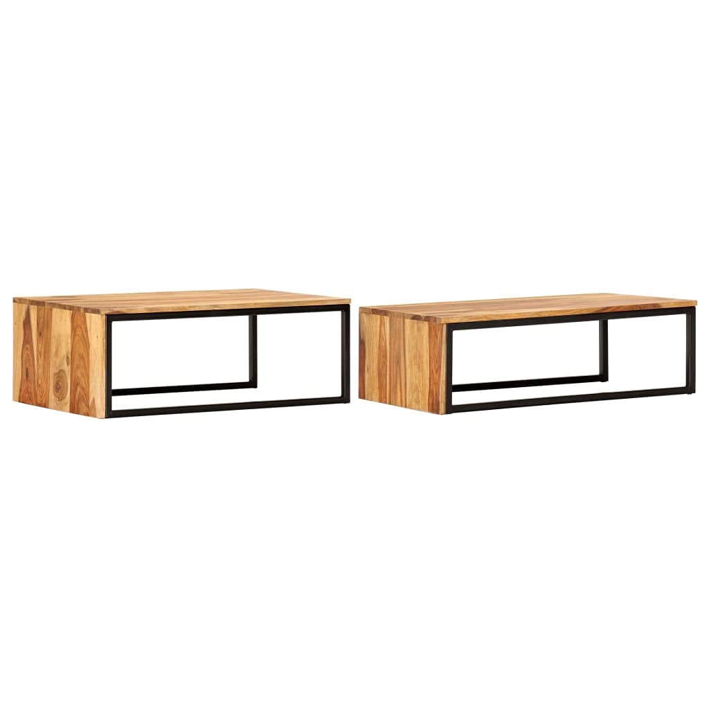2 pcs Square Wood Nesting Tables G2062