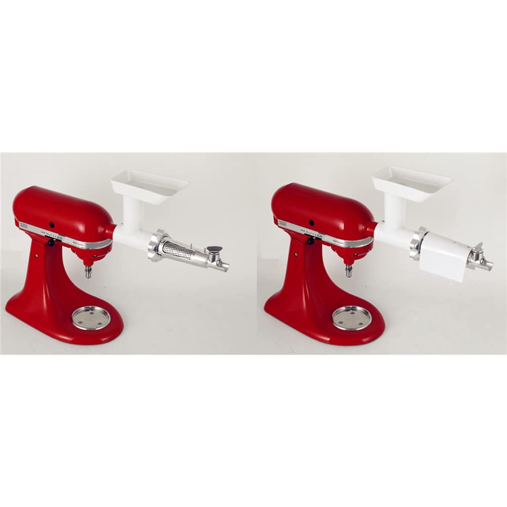 Meat Grinder Attachment for Mixers, White & Silver G4449