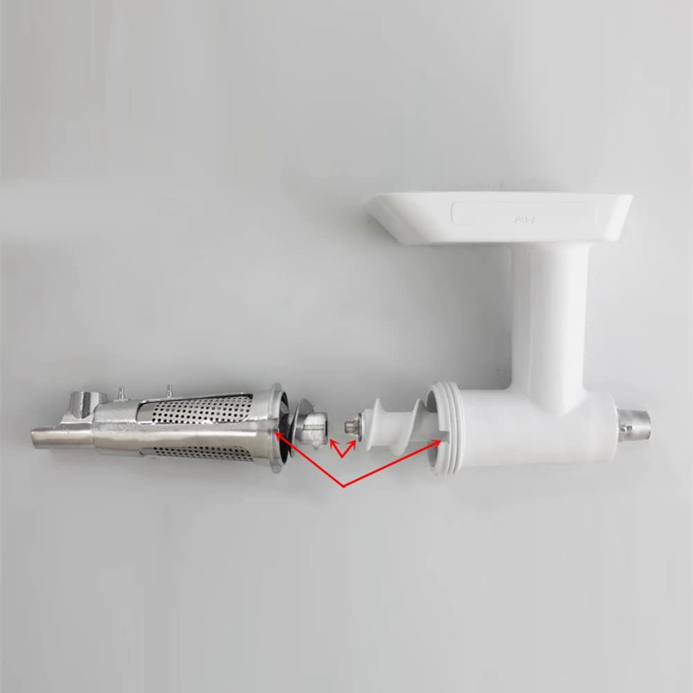 Meat Grinder Attachment for Mixers, White & Silver G4449