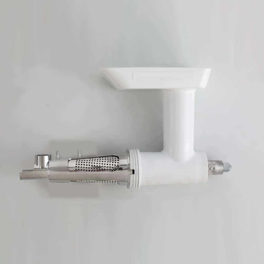Meat Grinder Attachment for Mixers, White & Silver G4449