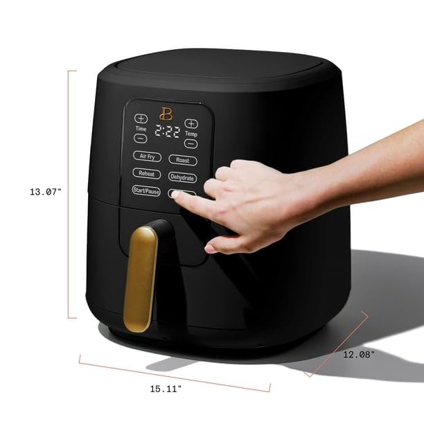 6 Qt Air Fryer with Touch-Activated Display, Black I471