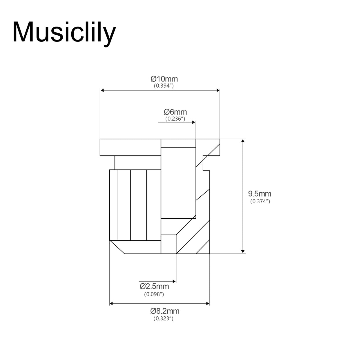 Guitar String Ferrules, Black (Set of 6) L32945