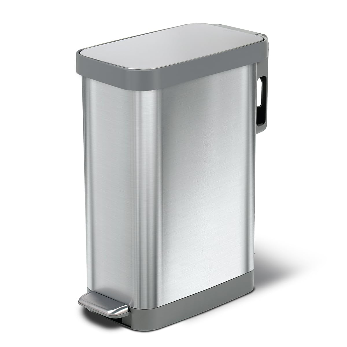 Narrow 12 Gallon Stainless Steel Step Trash Can with Soft Close Lid E823450