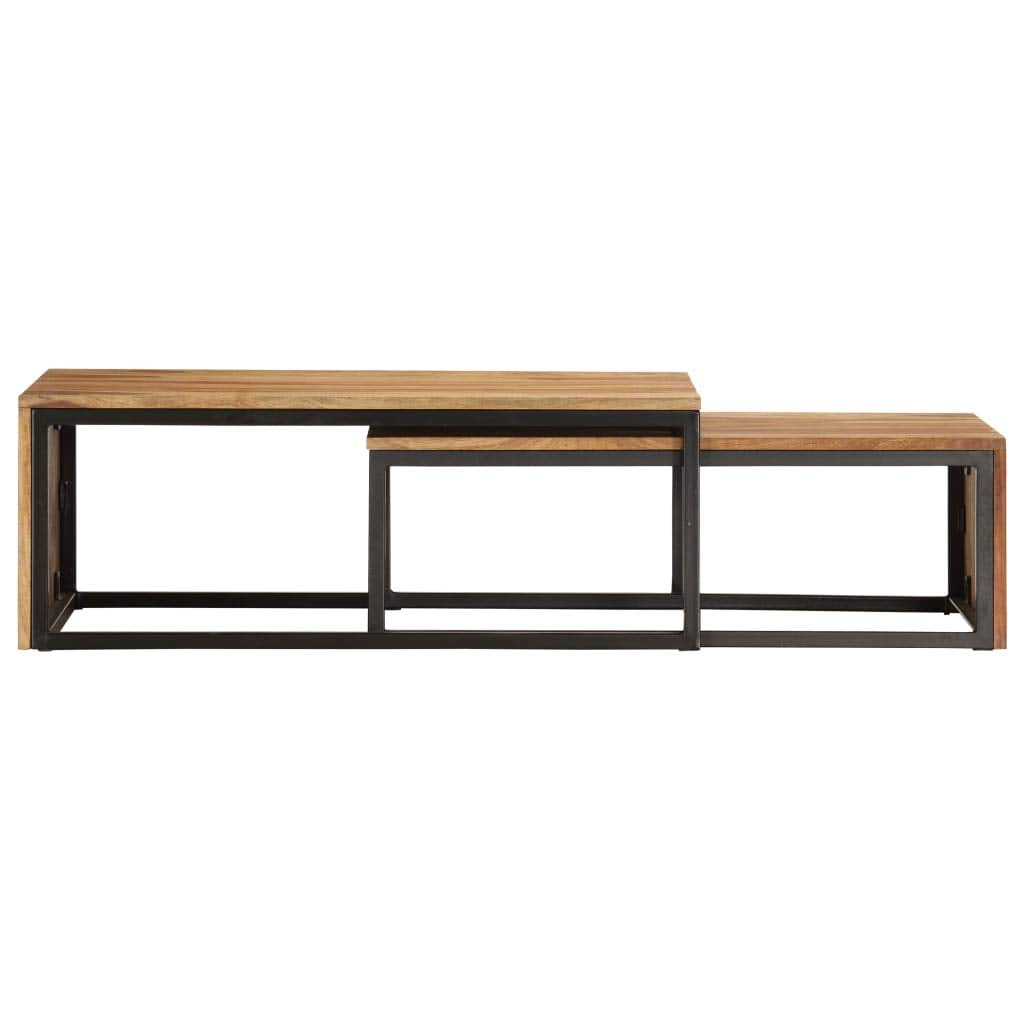 2 pcs Square Wood Nesting Tables G2062