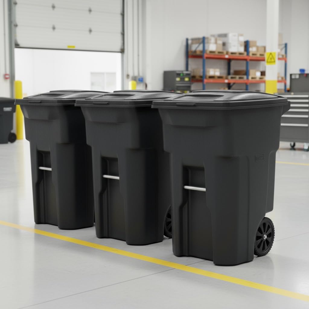 48 Gallon Garbage Cans Trash Cans With 2 Wheels And Lid Heavy Duty Y545