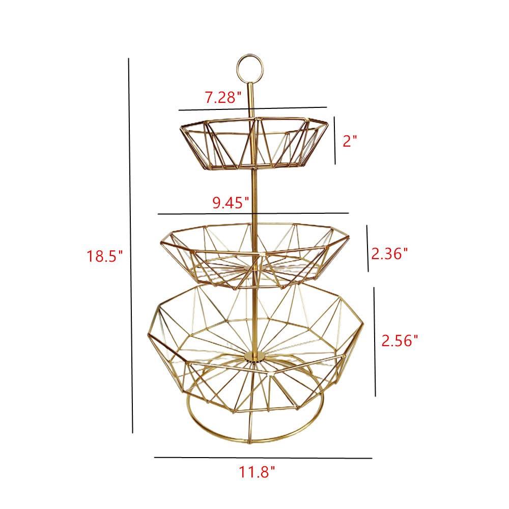 3 Tier Metal Wire Fruit Basket Stand V6592