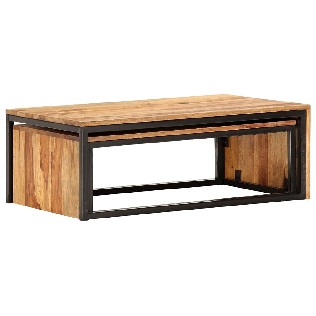 2 pcs Square Wood Nesting Tables G2062