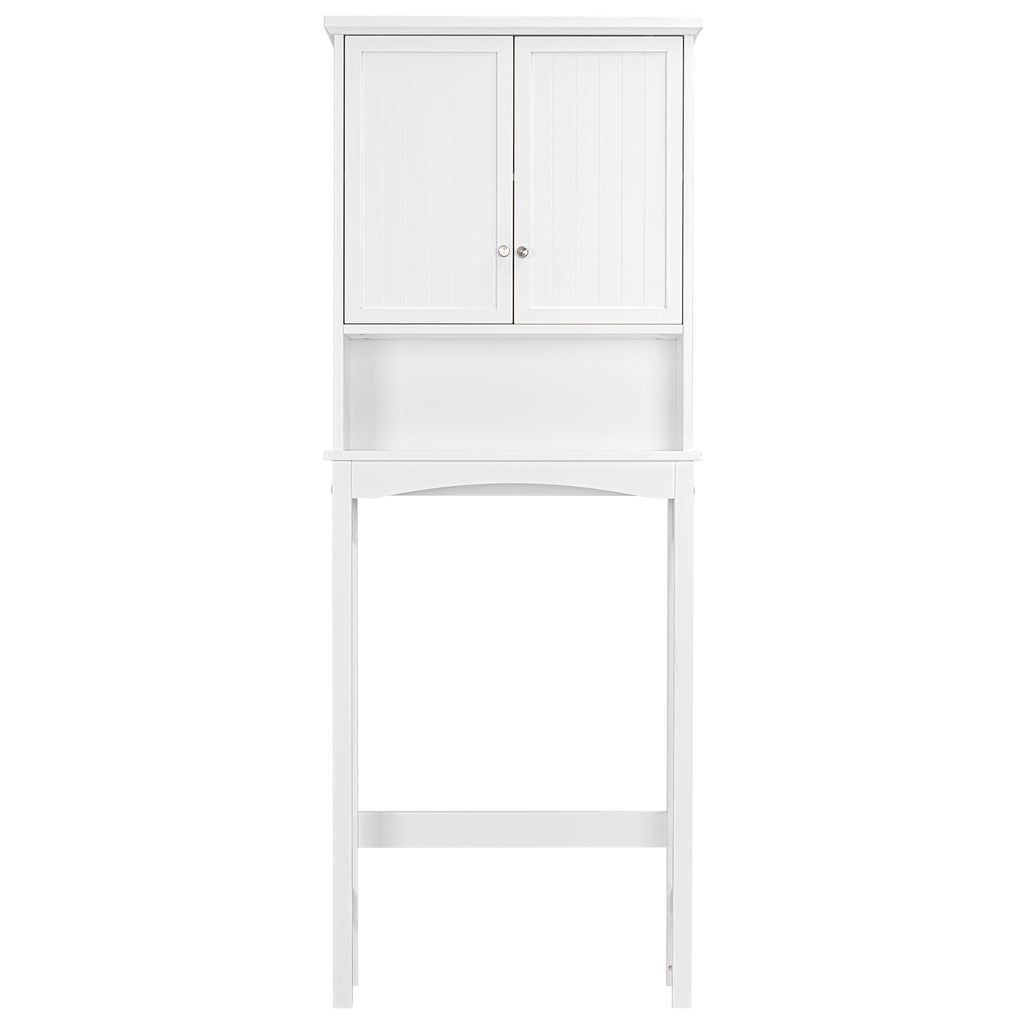 Over the Toilet Storage Cabinet with Doors, Adjustable Shelf, White A37156