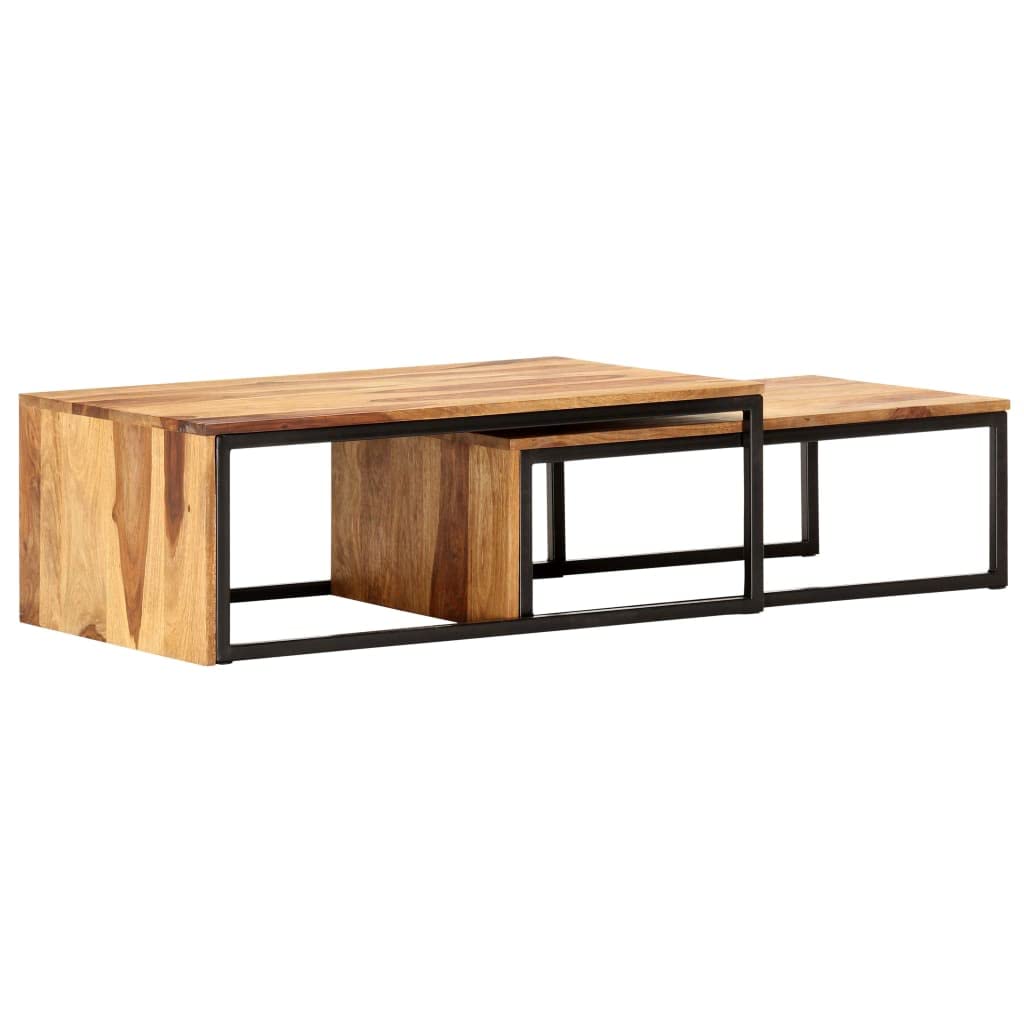 2 pcs Square Wood Nesting Tables G2062