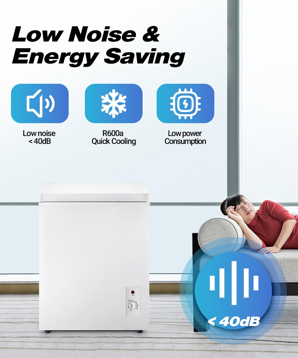 5.0 cu.ft Chest Freezer with Temperature Control H1483