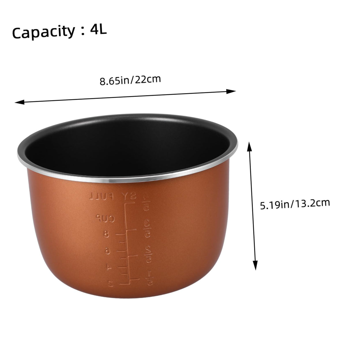 Non Stick Electric Cooker Inner Pot Aluminum Alloy Brown Y38597
