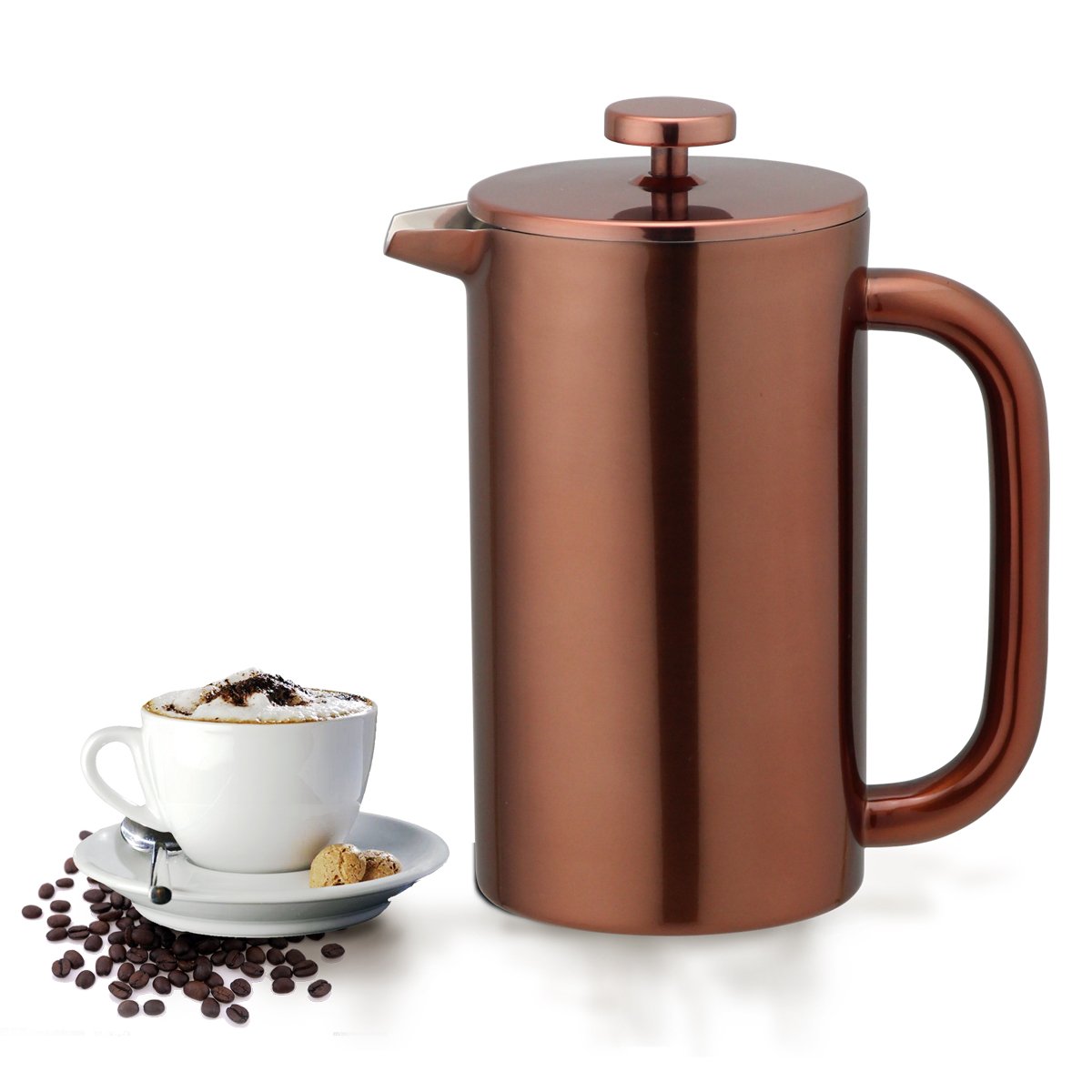 8 Cup Double Wall Insulated Stainless Steel French Coffee Press W8827