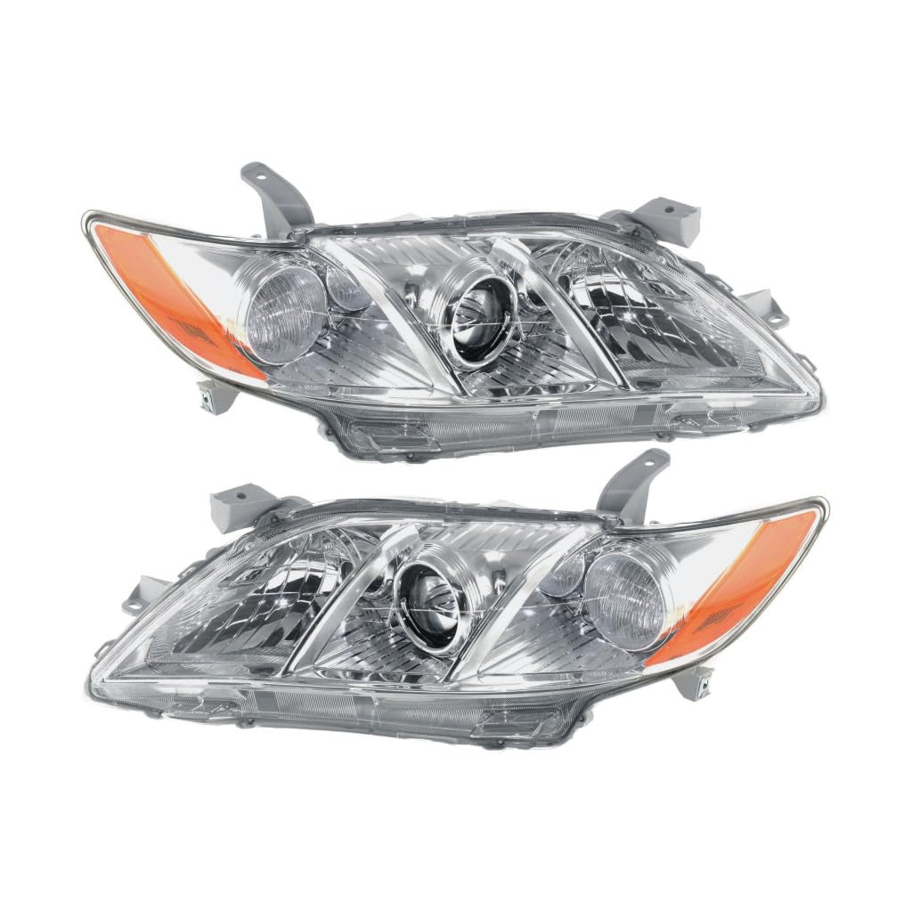 Toyota Camry 2007 2008 2009 Headlights Driver And Passenger Side Pair Amber Clear Lens I238