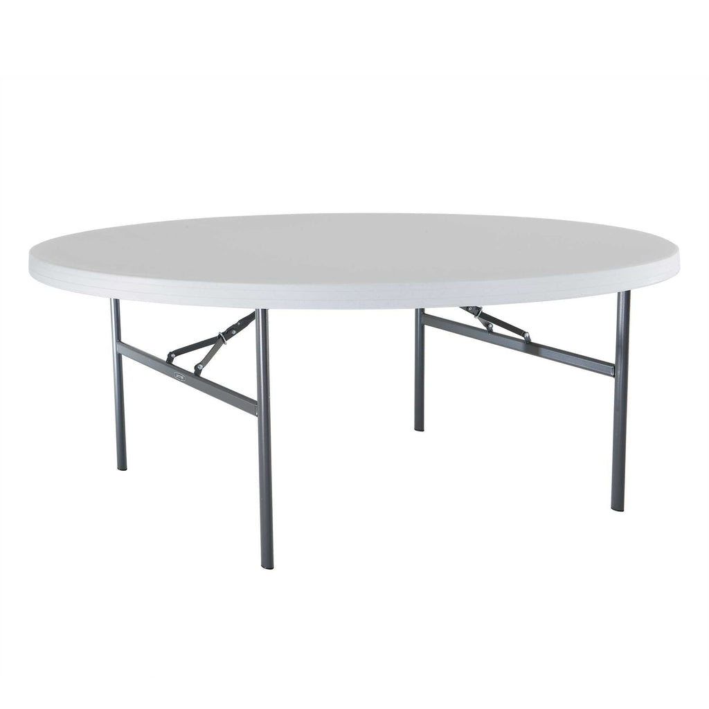 Folding Round Table 6 Foot White Granite W762