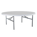 Folding Round Table 6 Foot White Granite W762