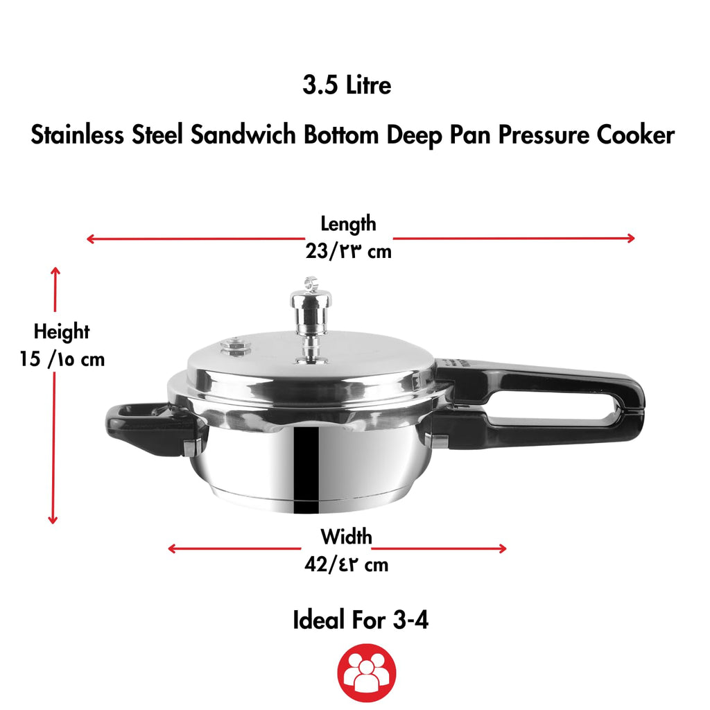 Stainless Steel 3 Litres Pressure Pan with Lid O58569