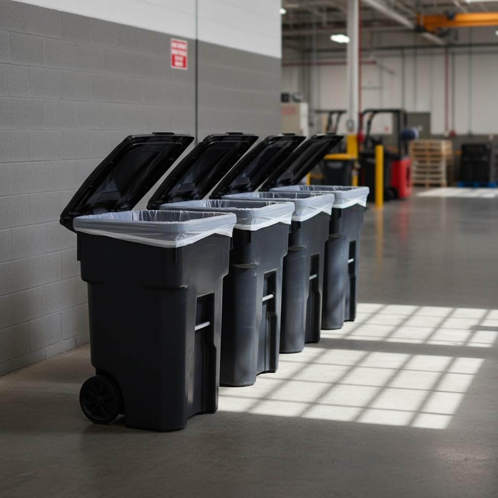 48 Gallon Garbage Cans Trash Cans With 2 Wheels And Lid Heavy Duty Y545