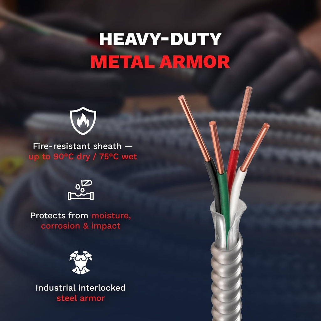10/3 Metal Clad Aluminum Armor Cable 100 Ft U936