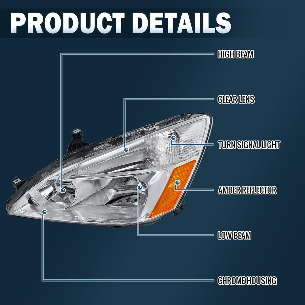 2003-2007 Honda Accord Sedan Coupe Headlights Left + Right G239413