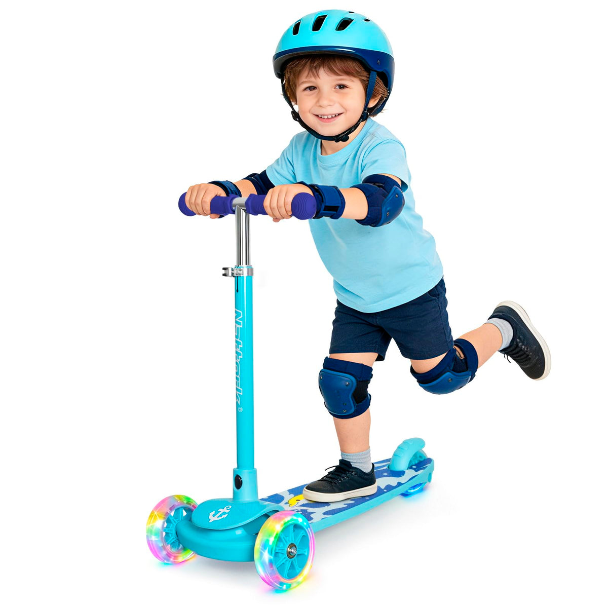 3-Wheel Toddler Kick Scooter with Light-Up Wheels H288
