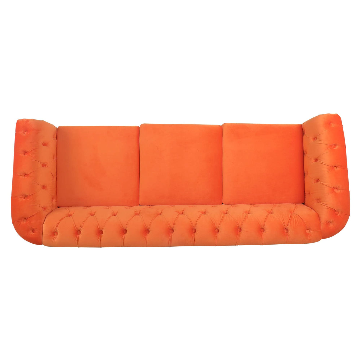 Orange Velvet 3 Seater Sofa Q107512
