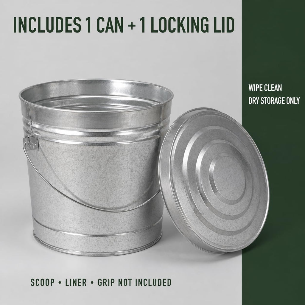 6 Gal Galvanized Steel Storage Can with Locking Lid J658982