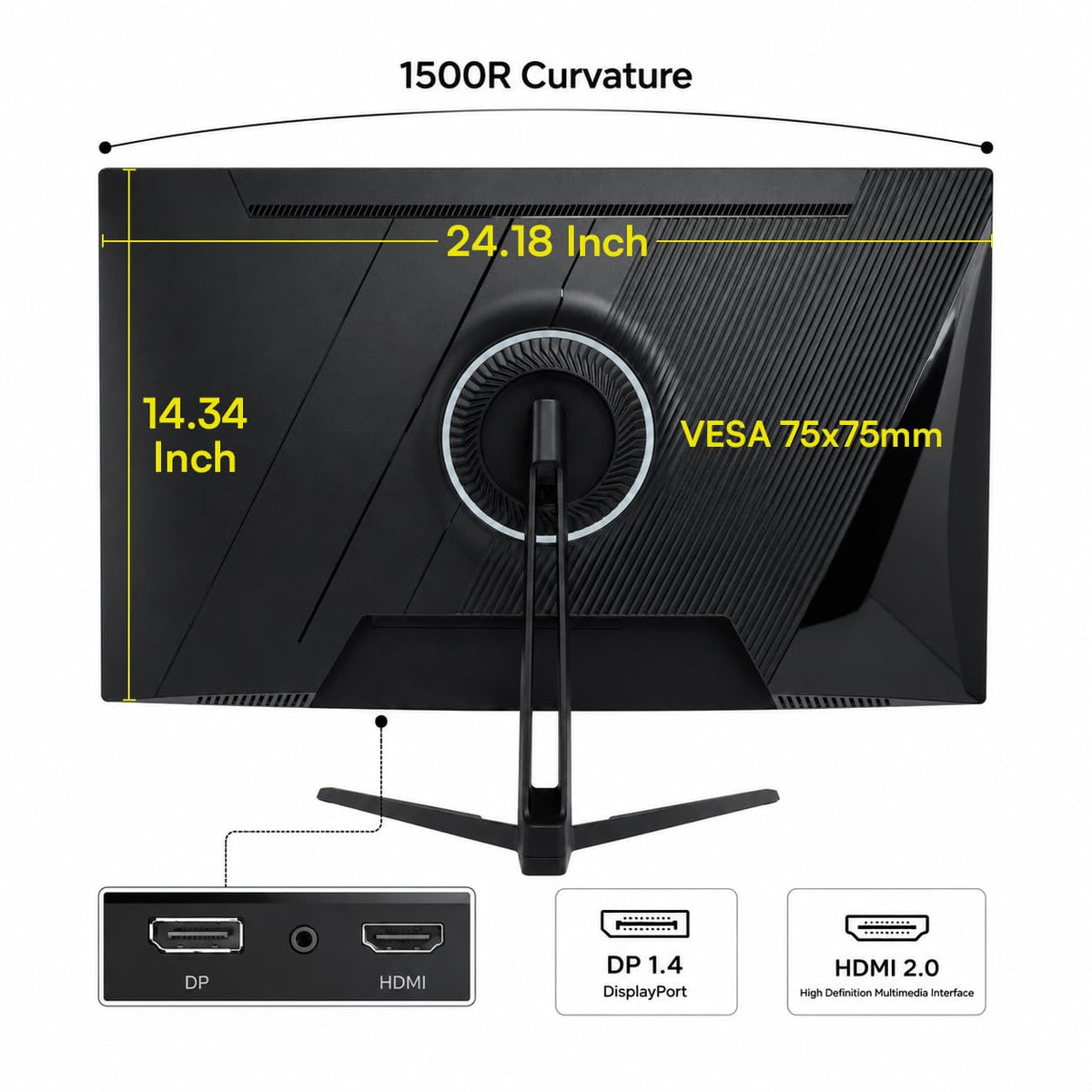 27 Inch 240Hz Curved Gaming Monitor 2K QHD P308