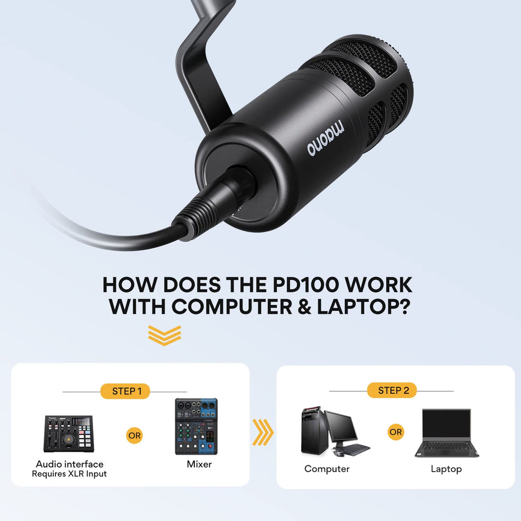 XLR Podcast Microphone, Cardioid Dynamic Metal Desk Mic P5986