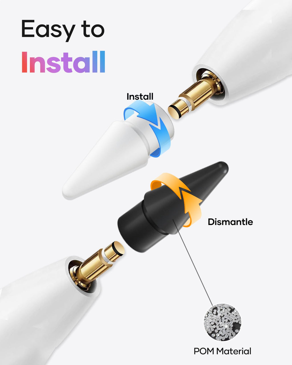 Compatible with Apple Pencil 2nd Gen/1st Gen/USB-C/Apple Pencil Pro, 4 Colors, 6 Pack Z231305