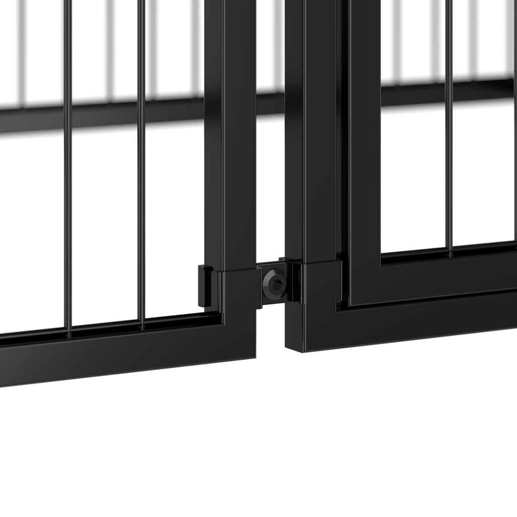 48 Inch Black Metal Dog Crate with Removable Top Cover Y50827