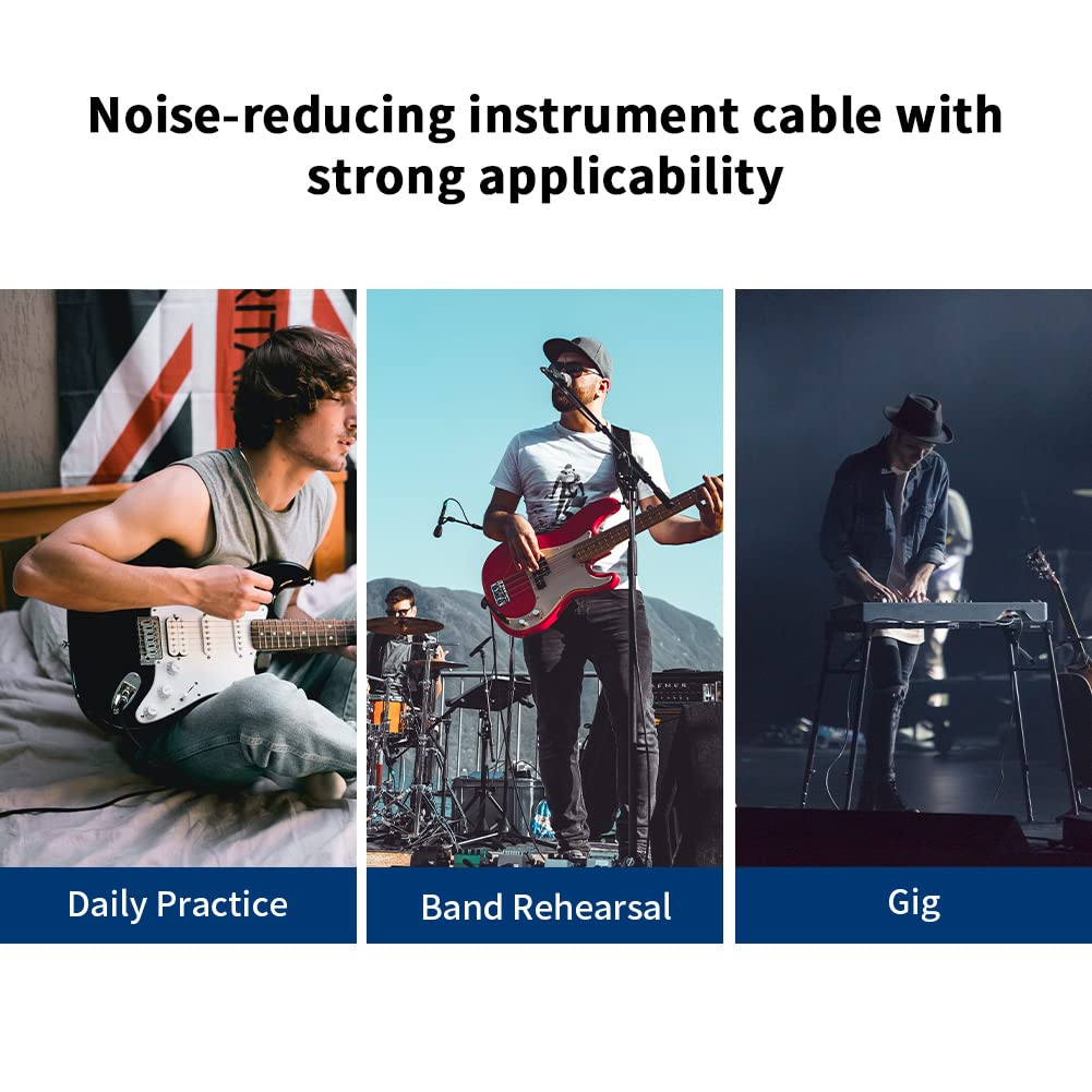 Bluetooth Combo Guitar Amplifier and 15 feet 1/4 Inch Black Instrument Cable R239964
