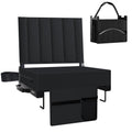Black Padded Portable Folding Stadium Seat with Back Support and Cup Holder D1033