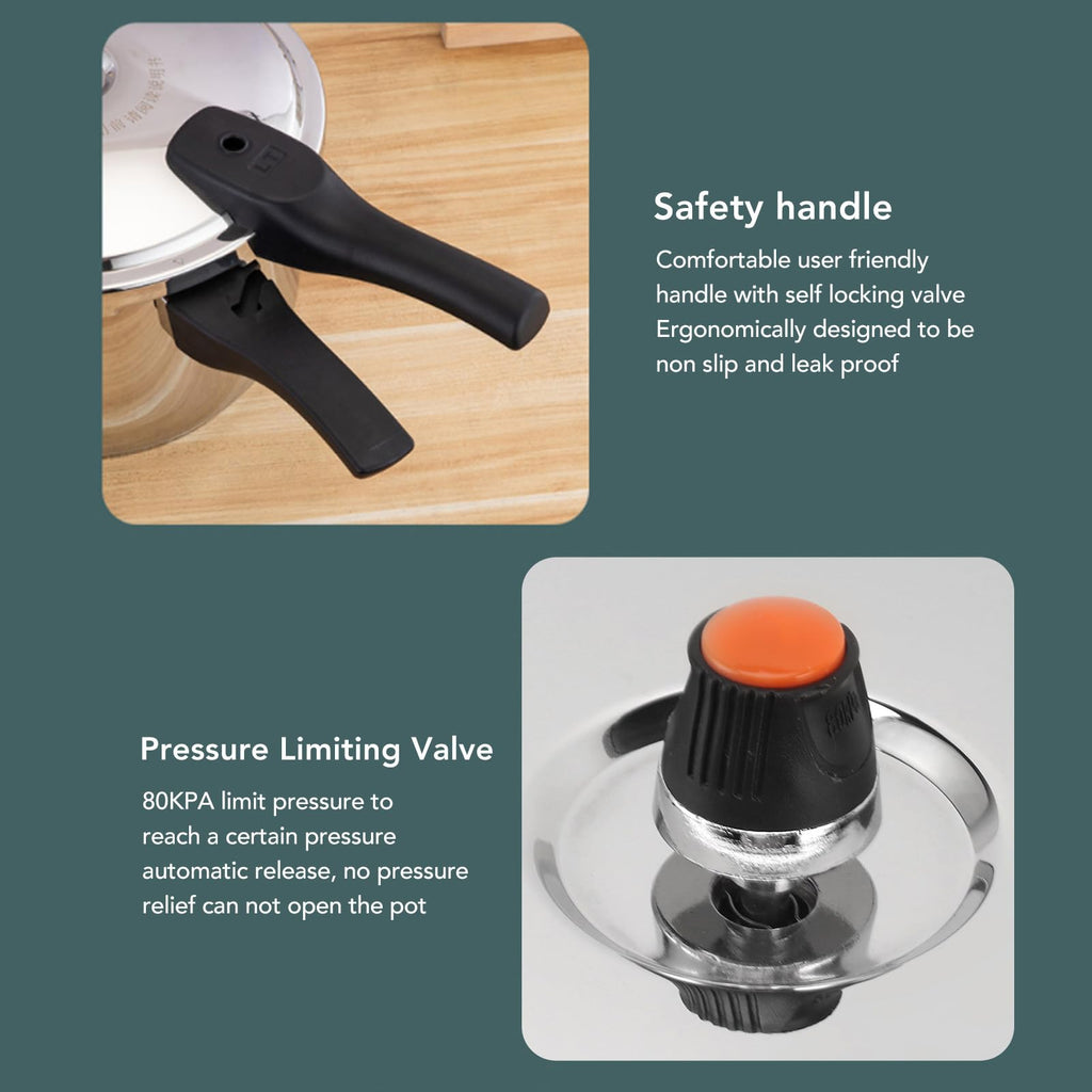 80KPA Stainless Steel Pressure Cooker with Safety Valve (3L) X474