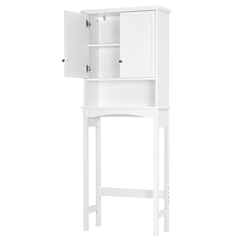 Over the Toilet Storage Cabinet with Doors, Adjustable Shelf, White A37156