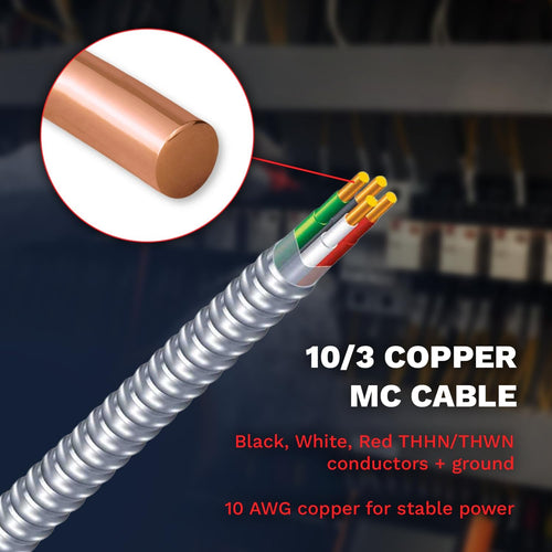 10/3 Metal Clad Aluminum Armor Cable 100 Ft U936