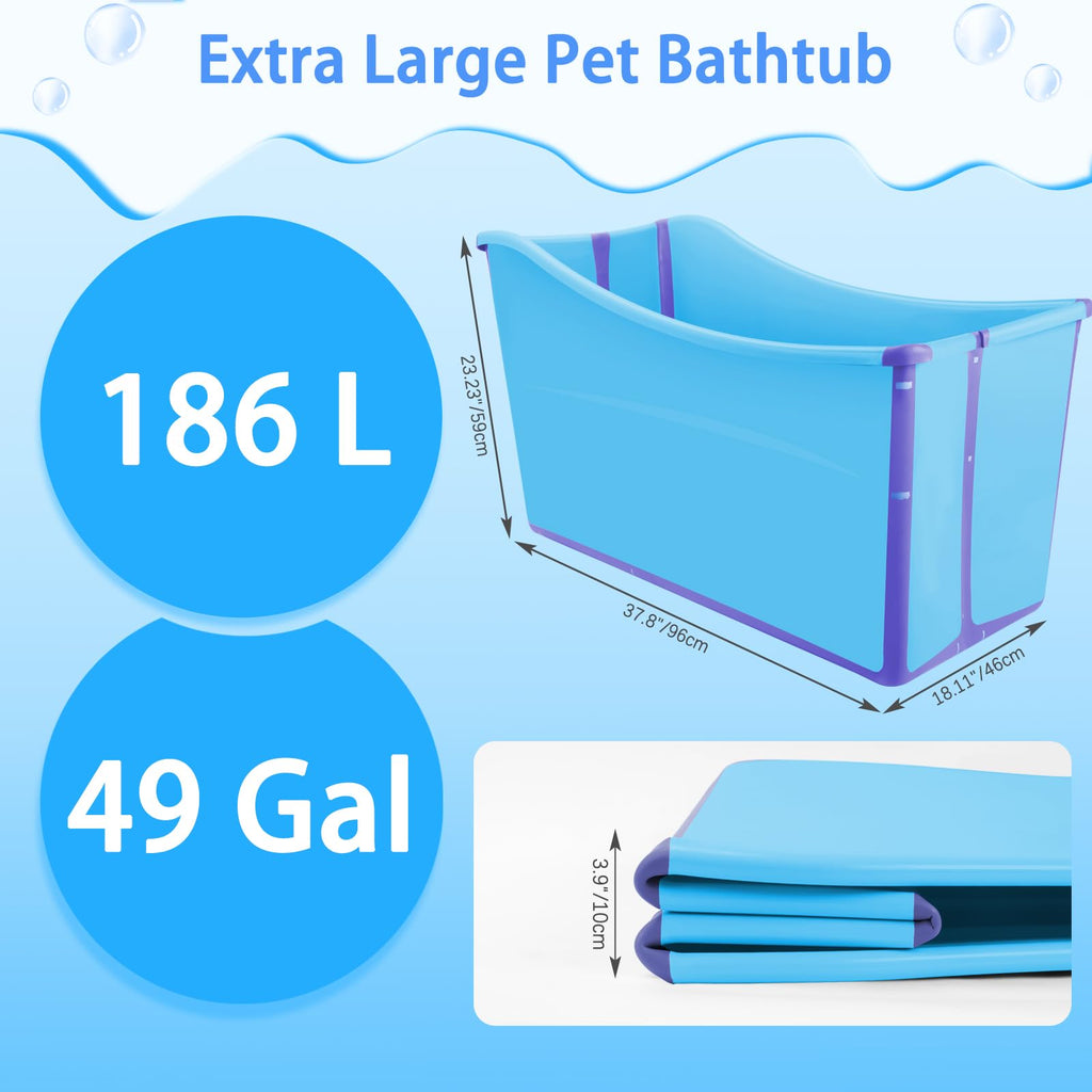 Collapsible Extra Large Dog Bathtub with Drainage Pipe Z3463