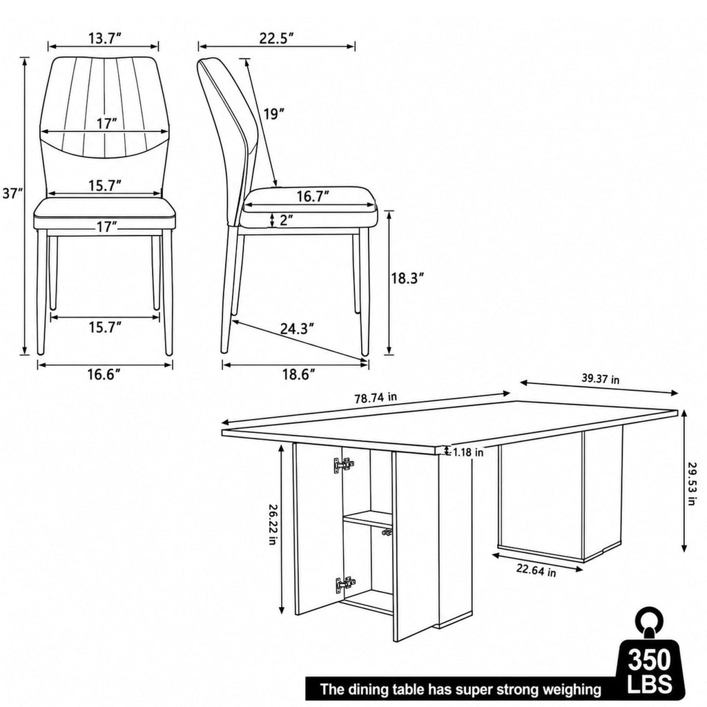 Rectangular 9 Piece Dining Table Set X3179