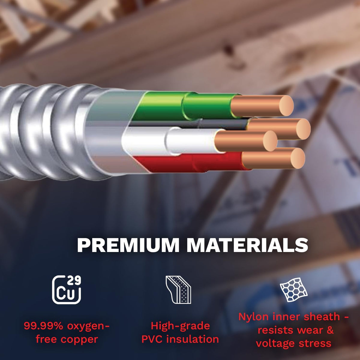 10/3 Metal Clad Aluminum Armor Cable 100 Ft U936