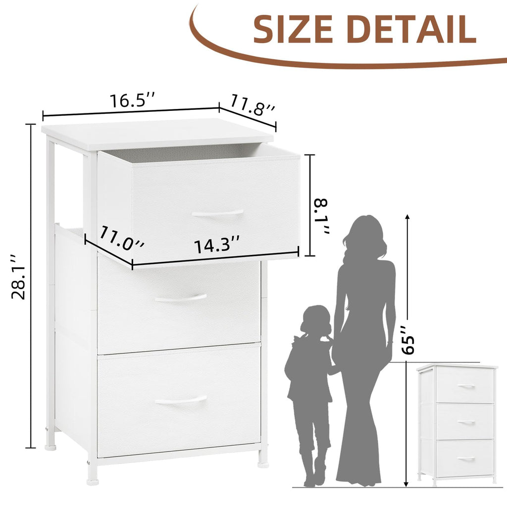 White 3 Drawer Dresser C90805