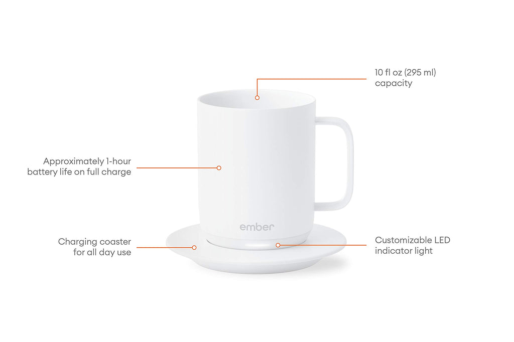 White 10 Ounce Temperature Control Smart Mug F986819