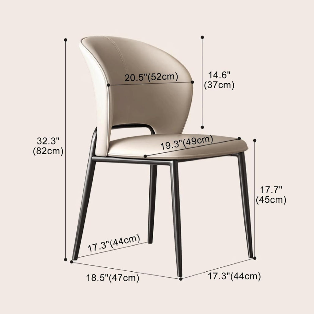 Black Faux Leather Dining Chairs with Metal Legs S579734