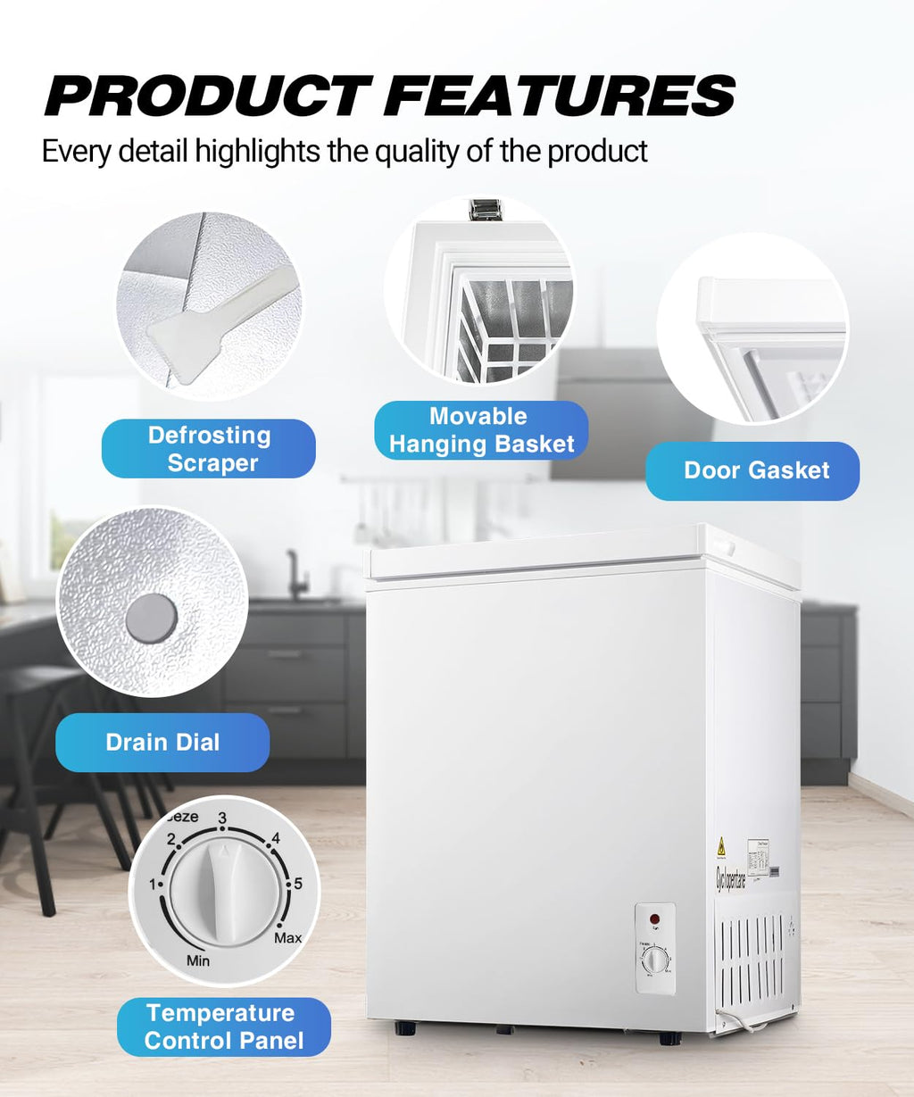 5.0 cu.ft Chest Freezer with Temperature Control H1483