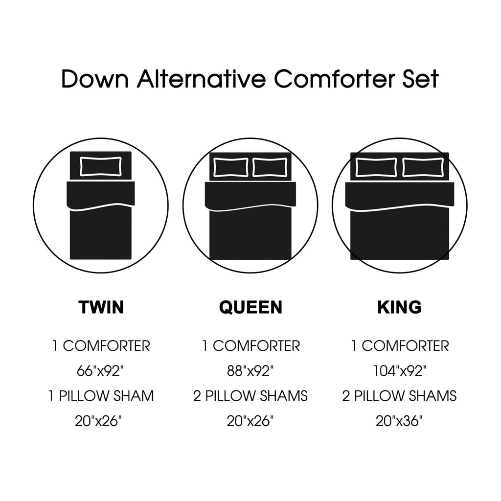 Forest Green King Size Reversible Down Alternative Comforter Set T297