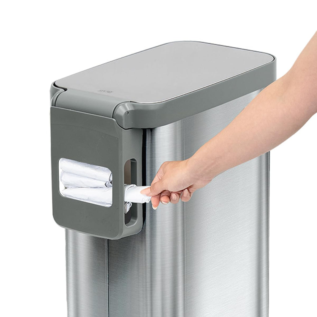 Narrow 12 Gallon Stainless Steel Step Trash Can with Soft Close Lid E823450