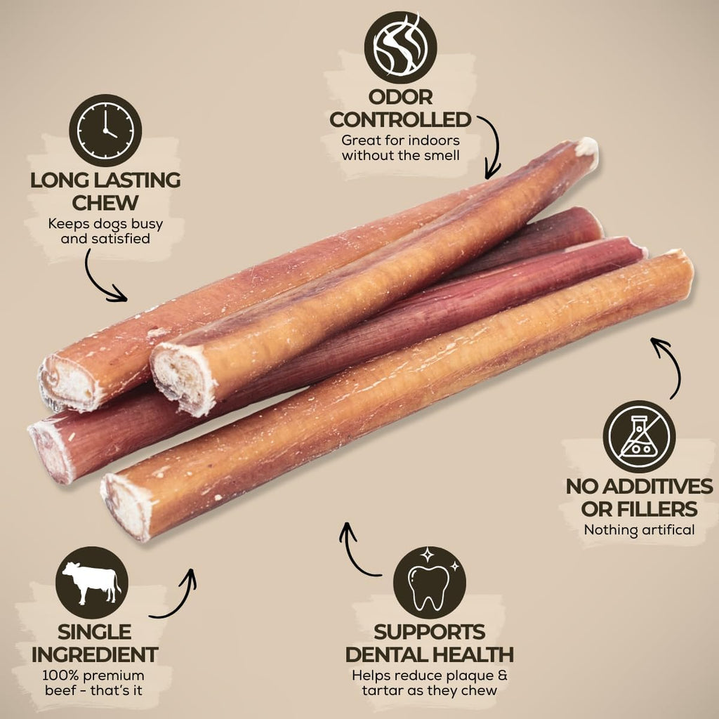 6" 5 Pack Odor-Free Bully Sticks Dog Treats S6783