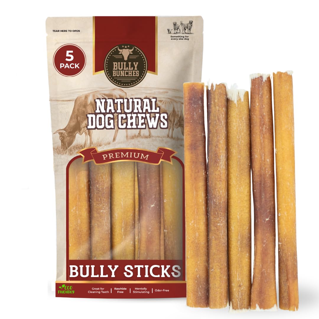 6" 5 Pack Odor-Free Bully Sticks Dog Treats S6783