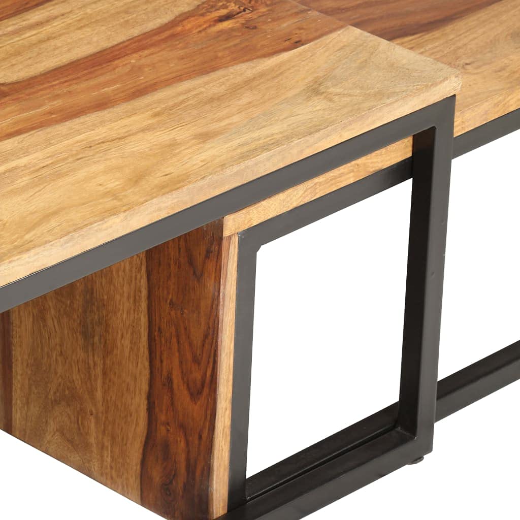 2 pcs Square Wood Nesting Tables G2062