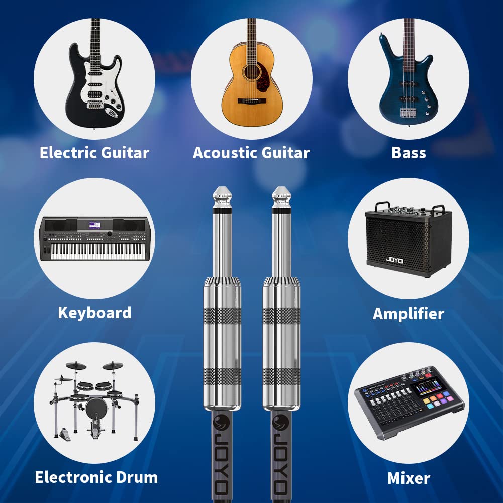 Bluetooth Combo Guitar Amplifier and 15 feet 1/4 Inch Black Instrument Cable R239964
