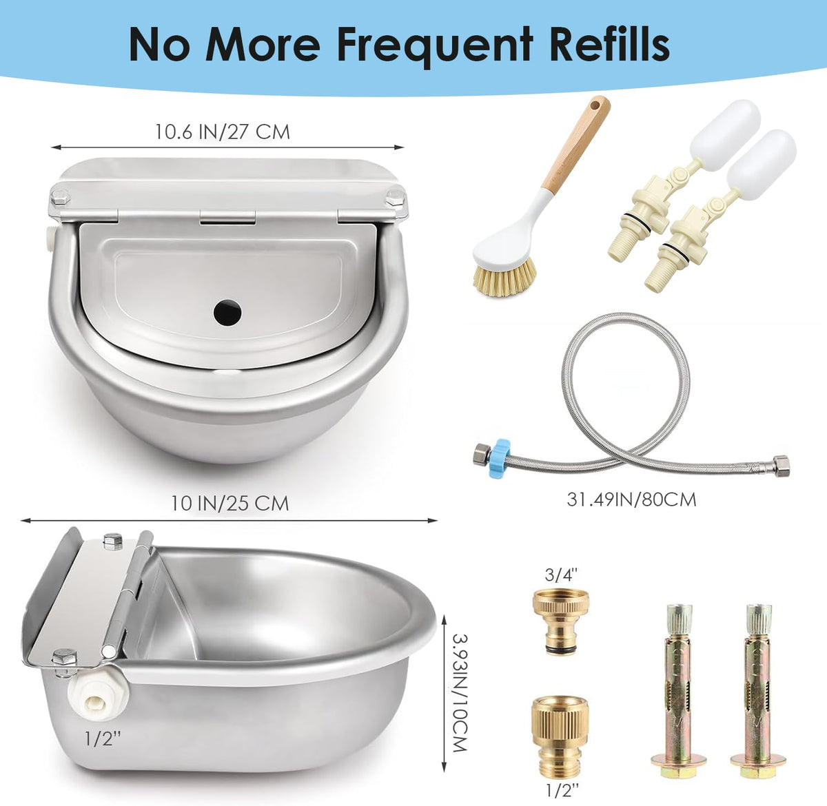 Stainless Steel Poultry Waterer V599
