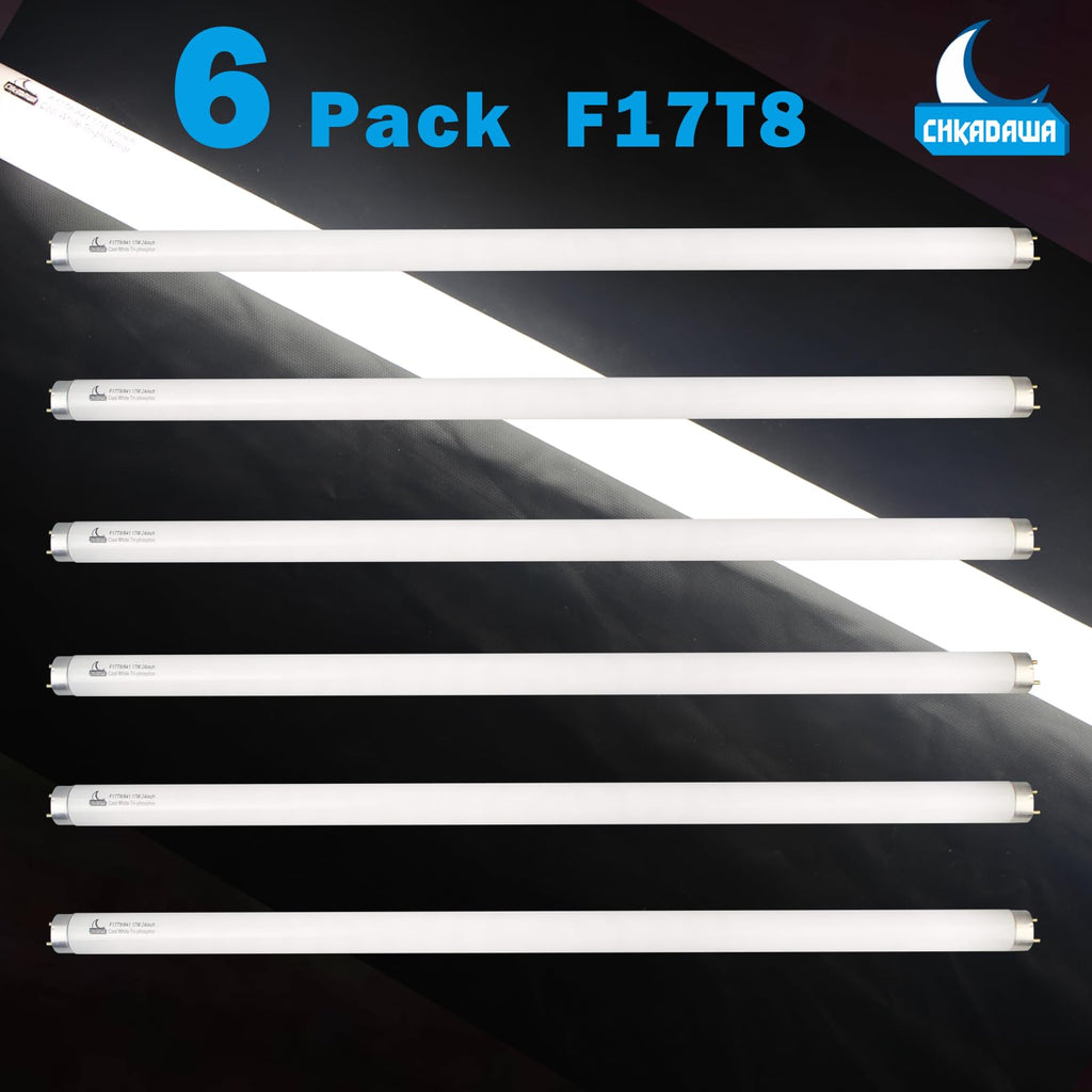 24 Inch 2 Ft T8 17W Cool White 4100K Fluorescent Tube 6 Pack Z5556